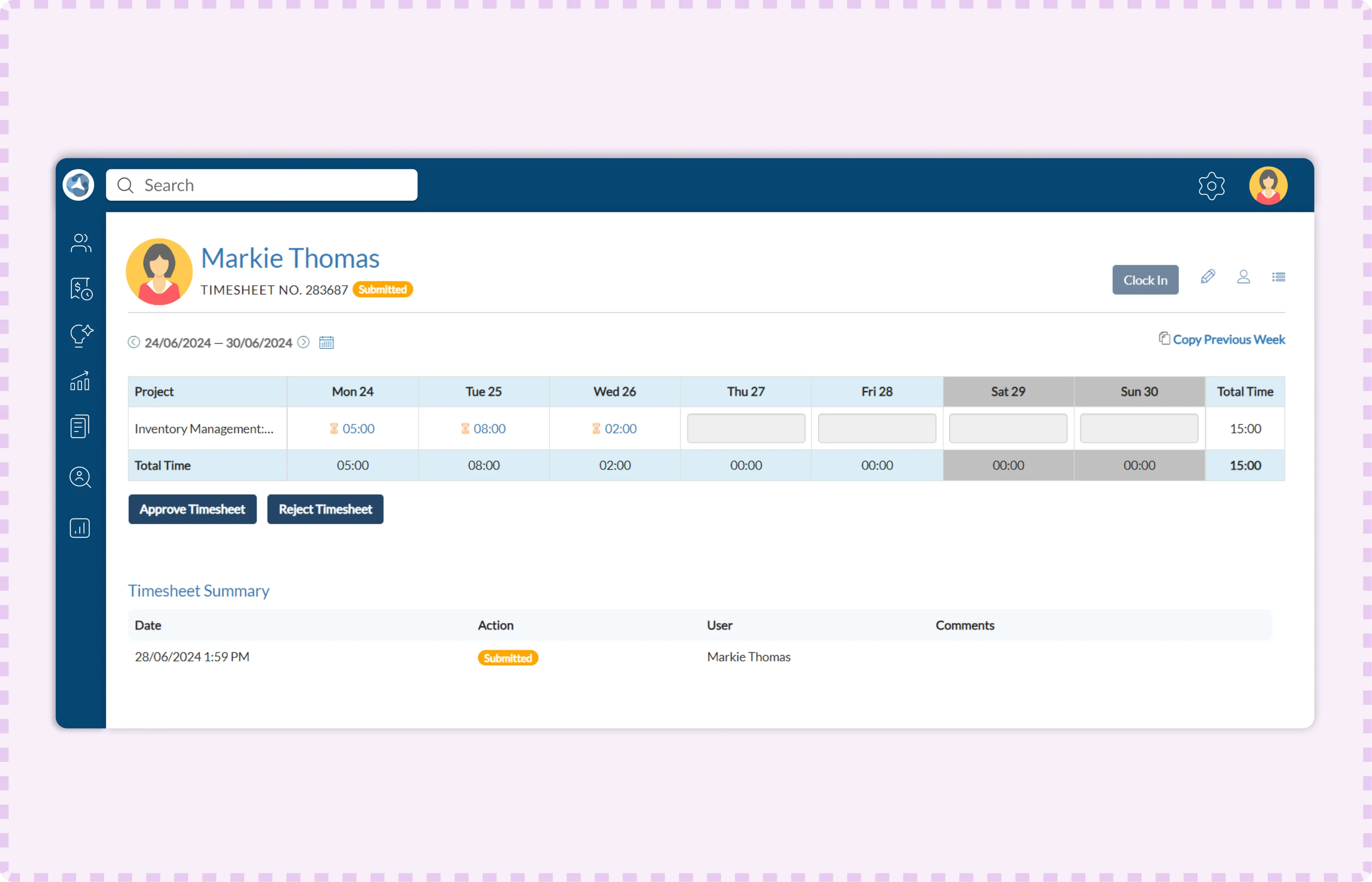 Timesheets in ClayHR