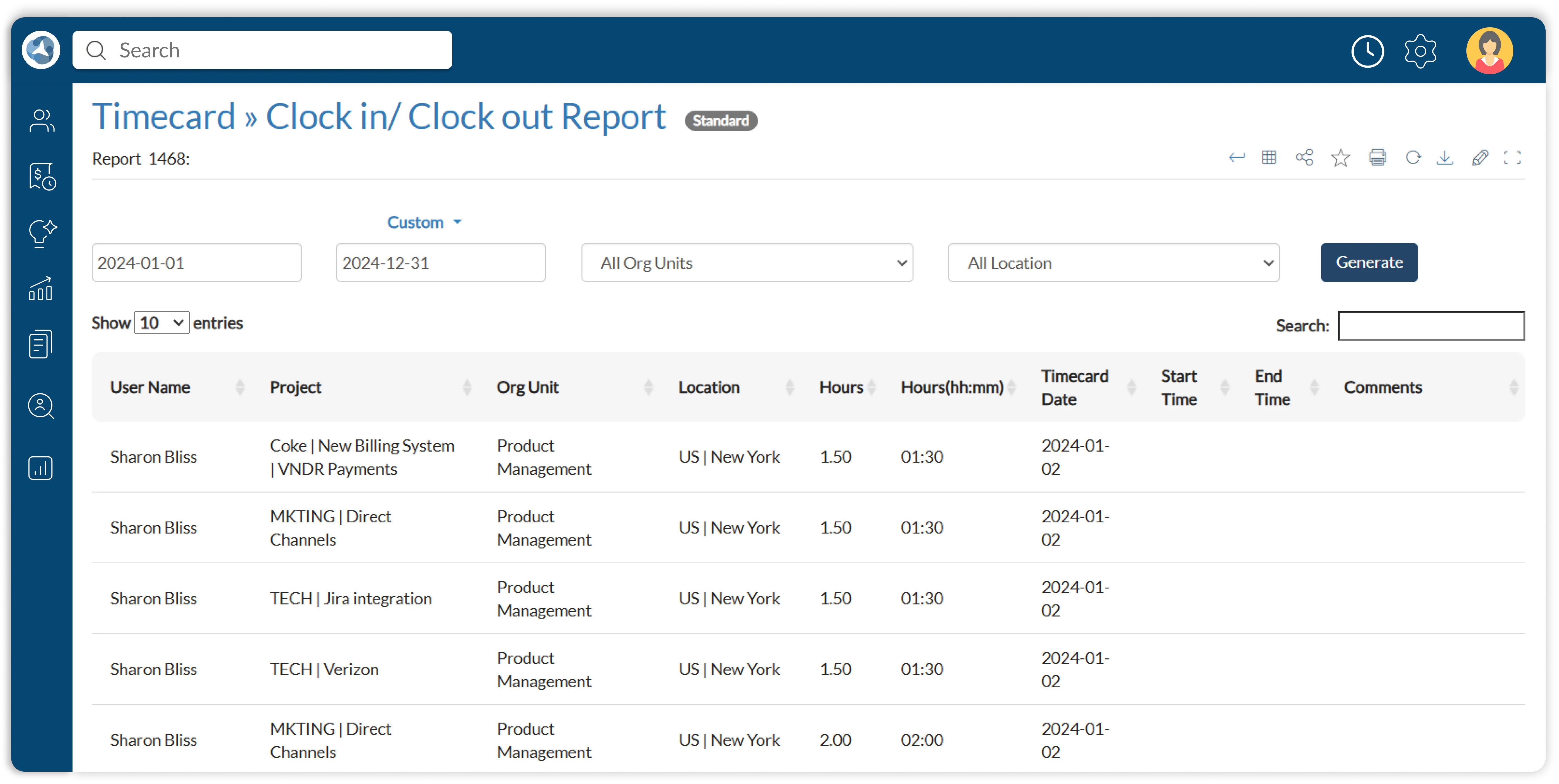 A biometric attendance manager has a dashboard to display reports and insights from attendance data, payroll data, and more.