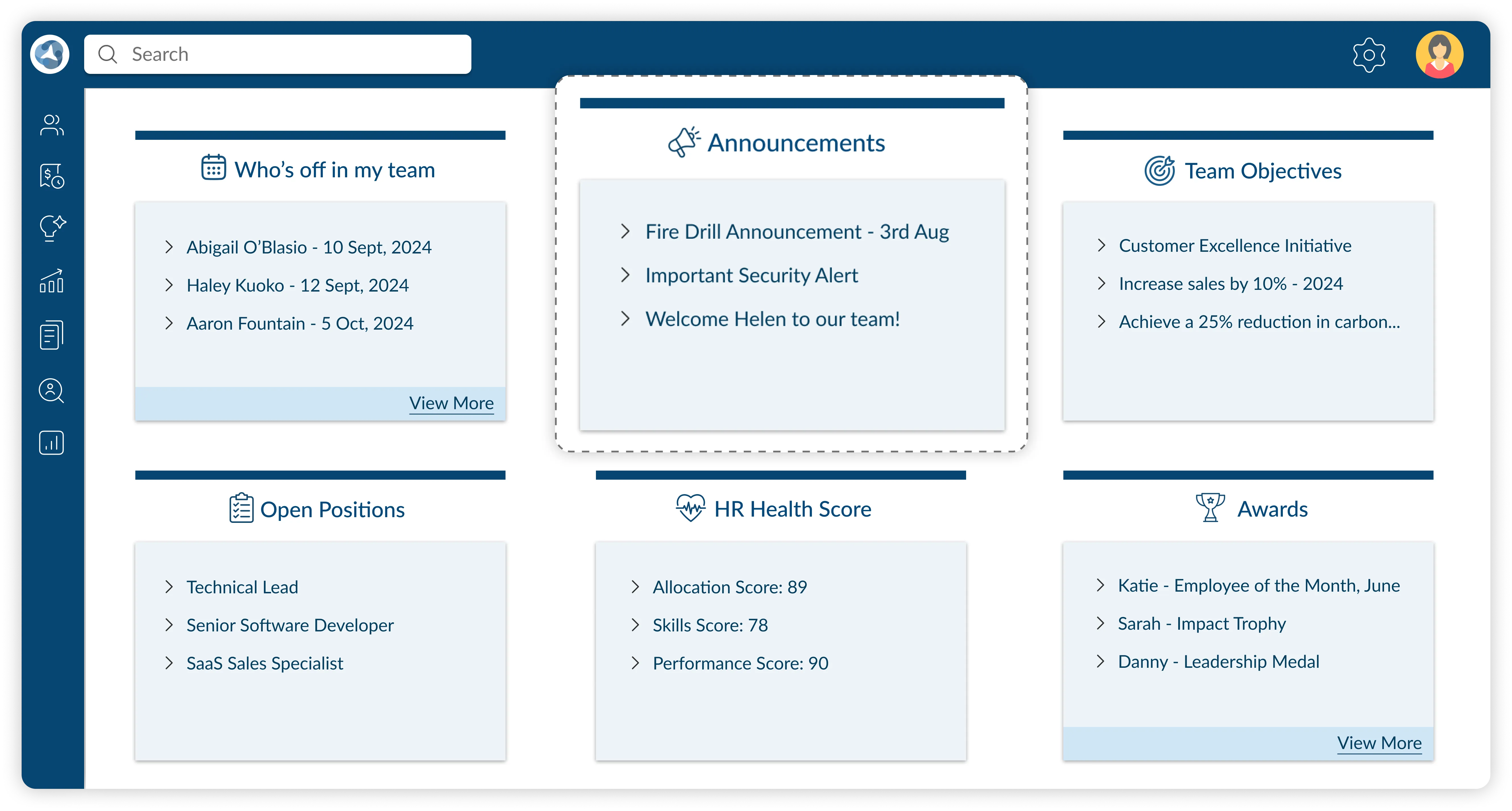 Feature to make team announcements and improve engagement using ClayHR’s employee record management system for businesses.