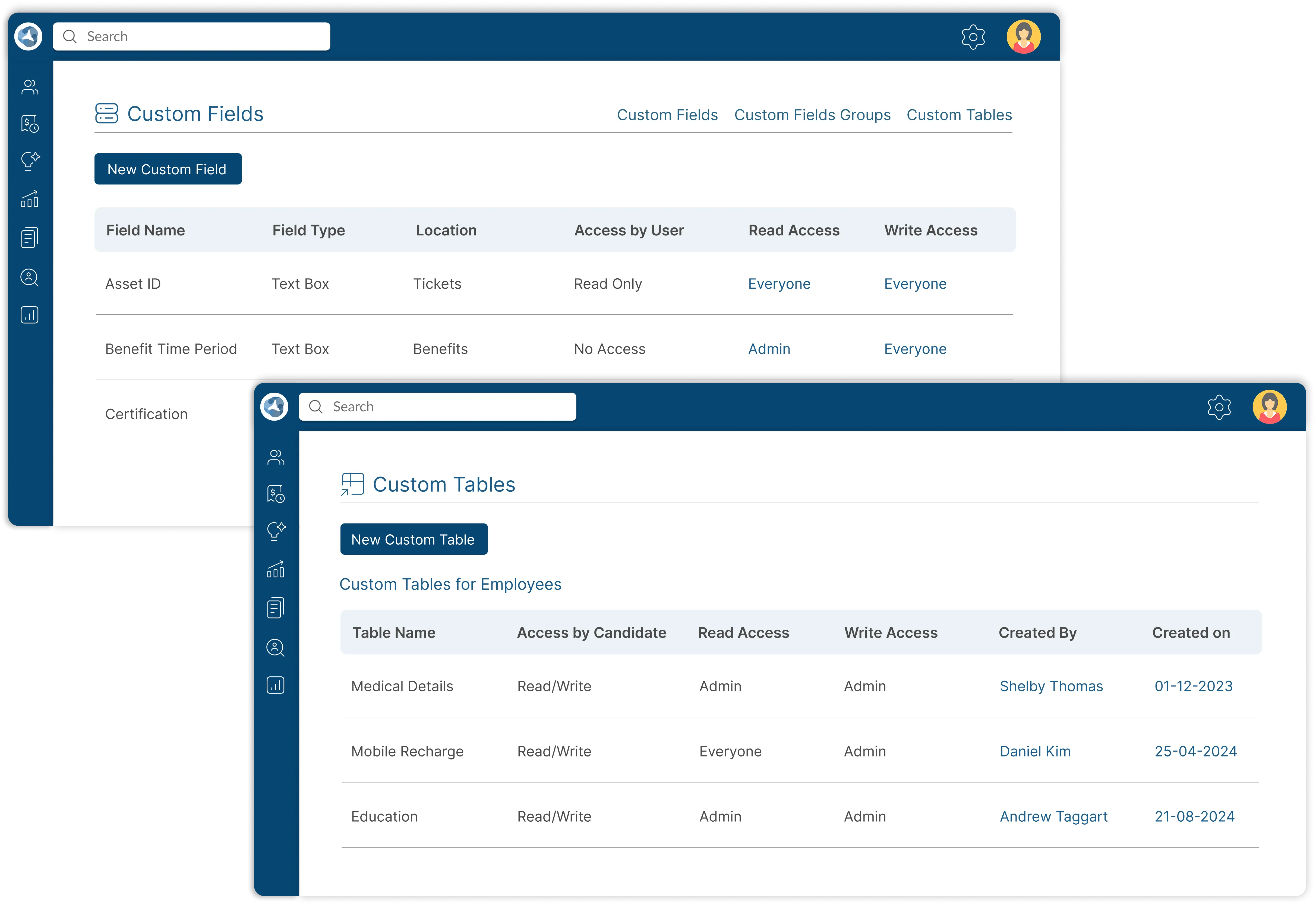 Customization options in ClayHR’s employee record management software for workflows, reports, and employee-specific configurations.