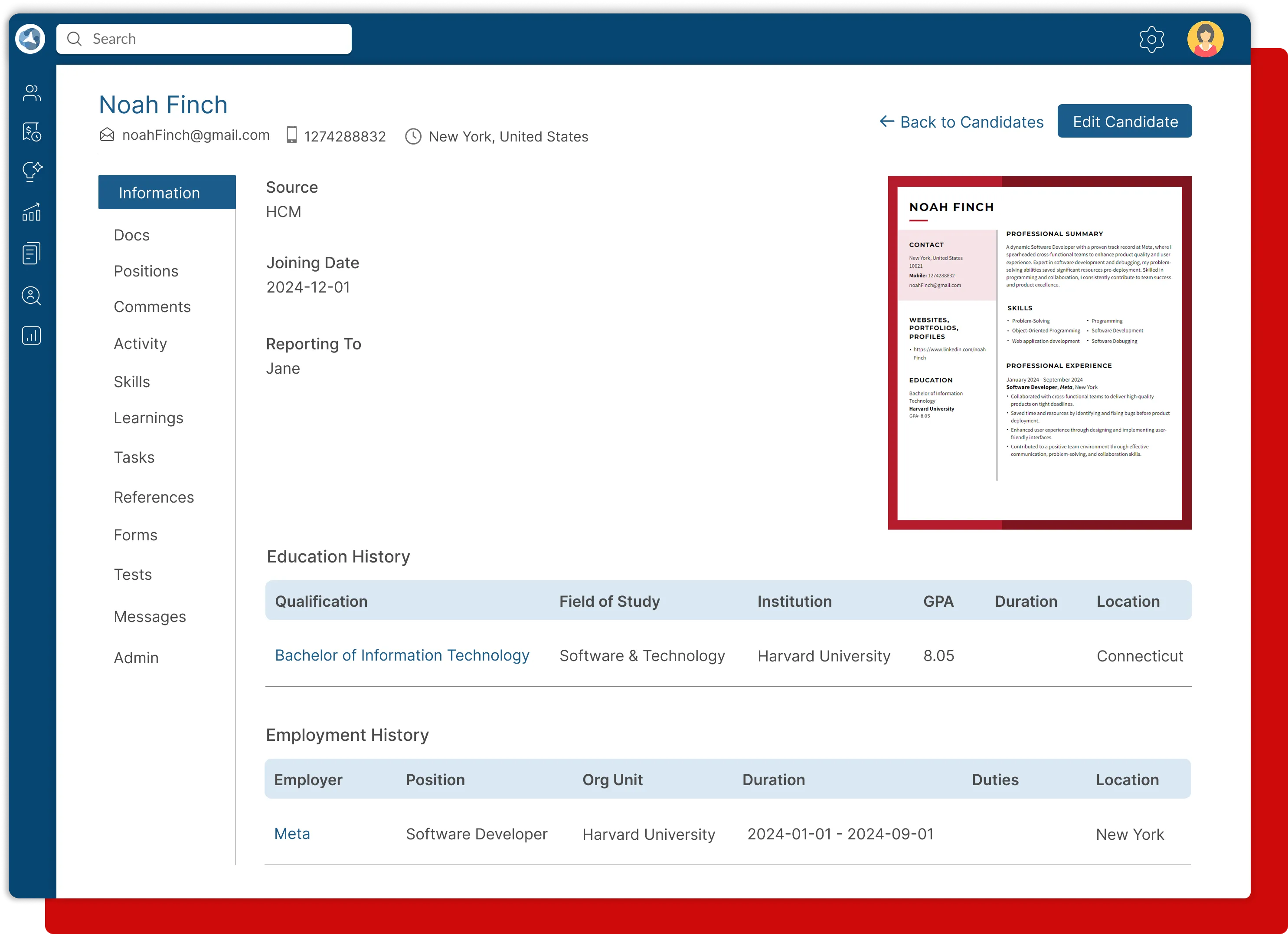 Customization options in ClayHR’s employee record management software for workflows, reports, and employee-specific configurations.