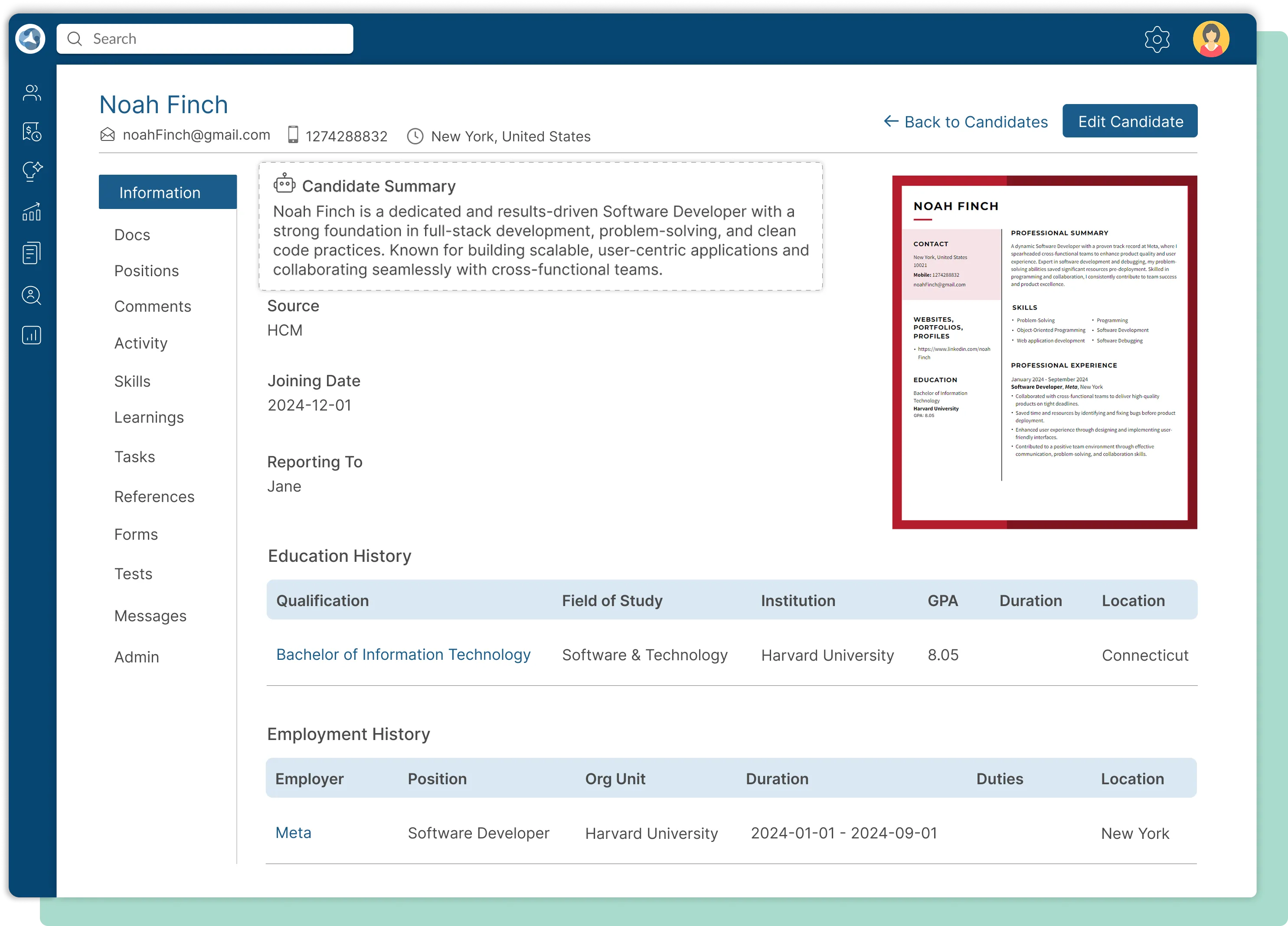 Customization options in ClayHR’s employee record management software for workflows, reports, and employee-specific configurations.