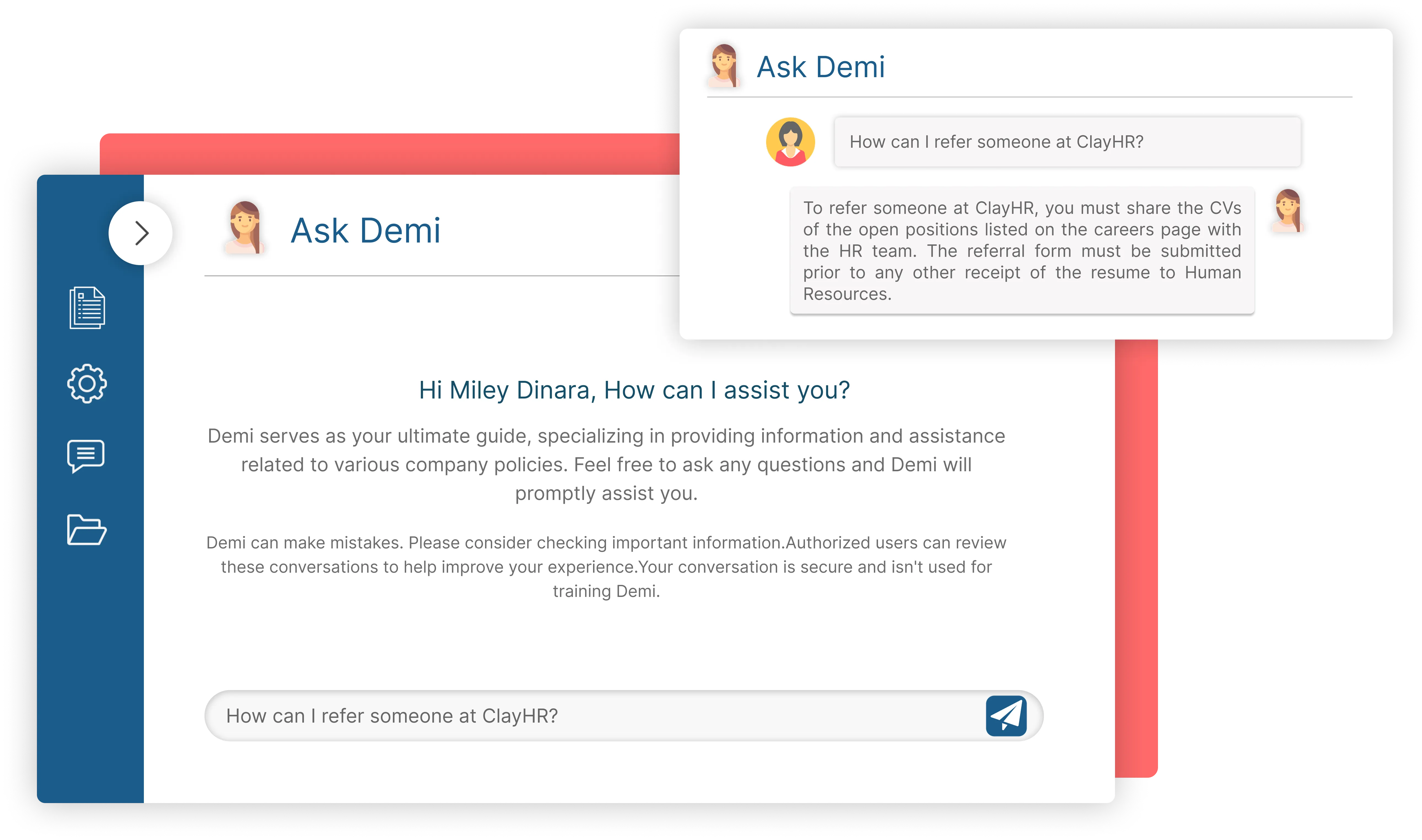 A secure cloud-based employee database by ClayHR for seamless employee records management and central access.