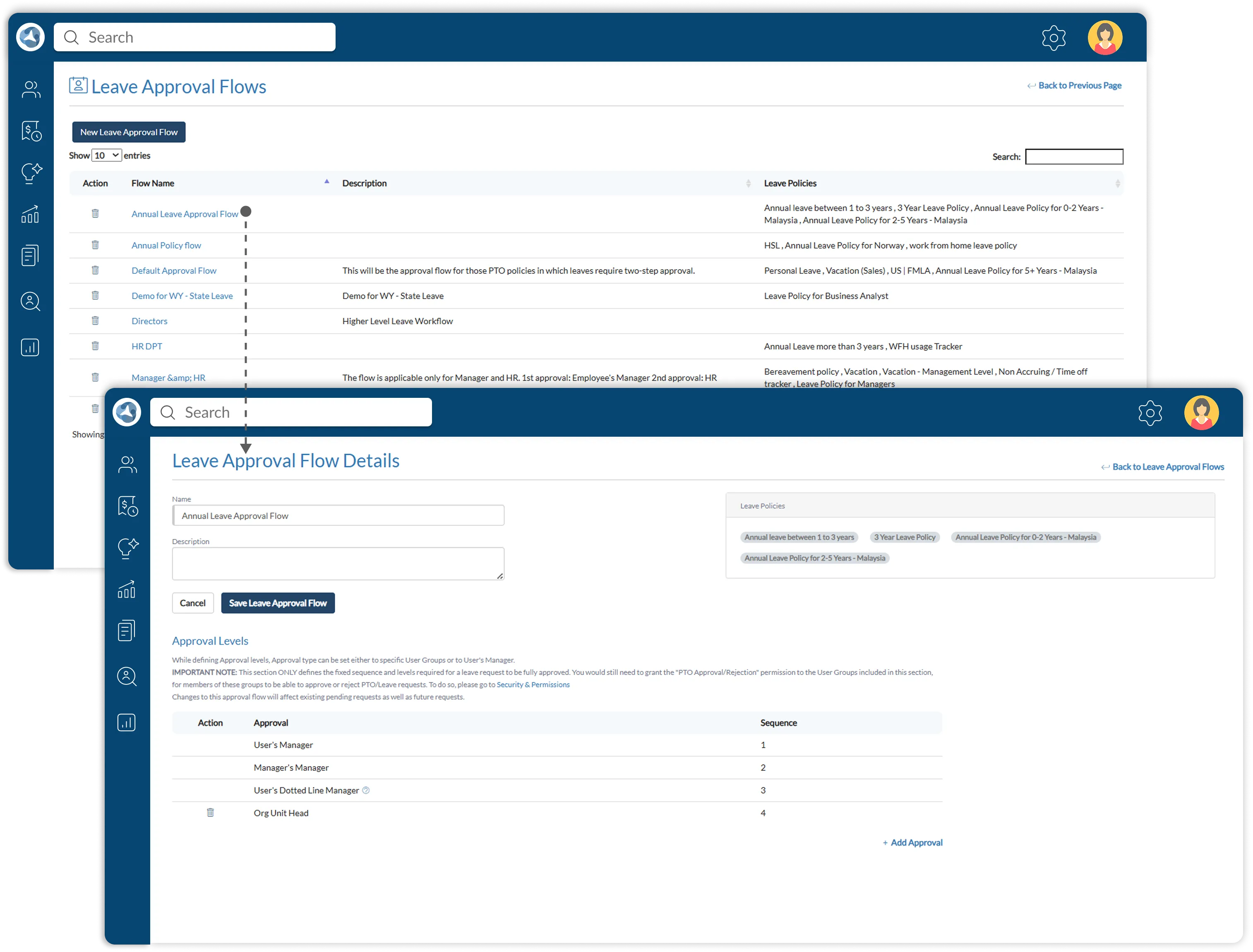 Customization options in ClayHR’s employee record management software for workflows, reports, and employee-specific configurations.