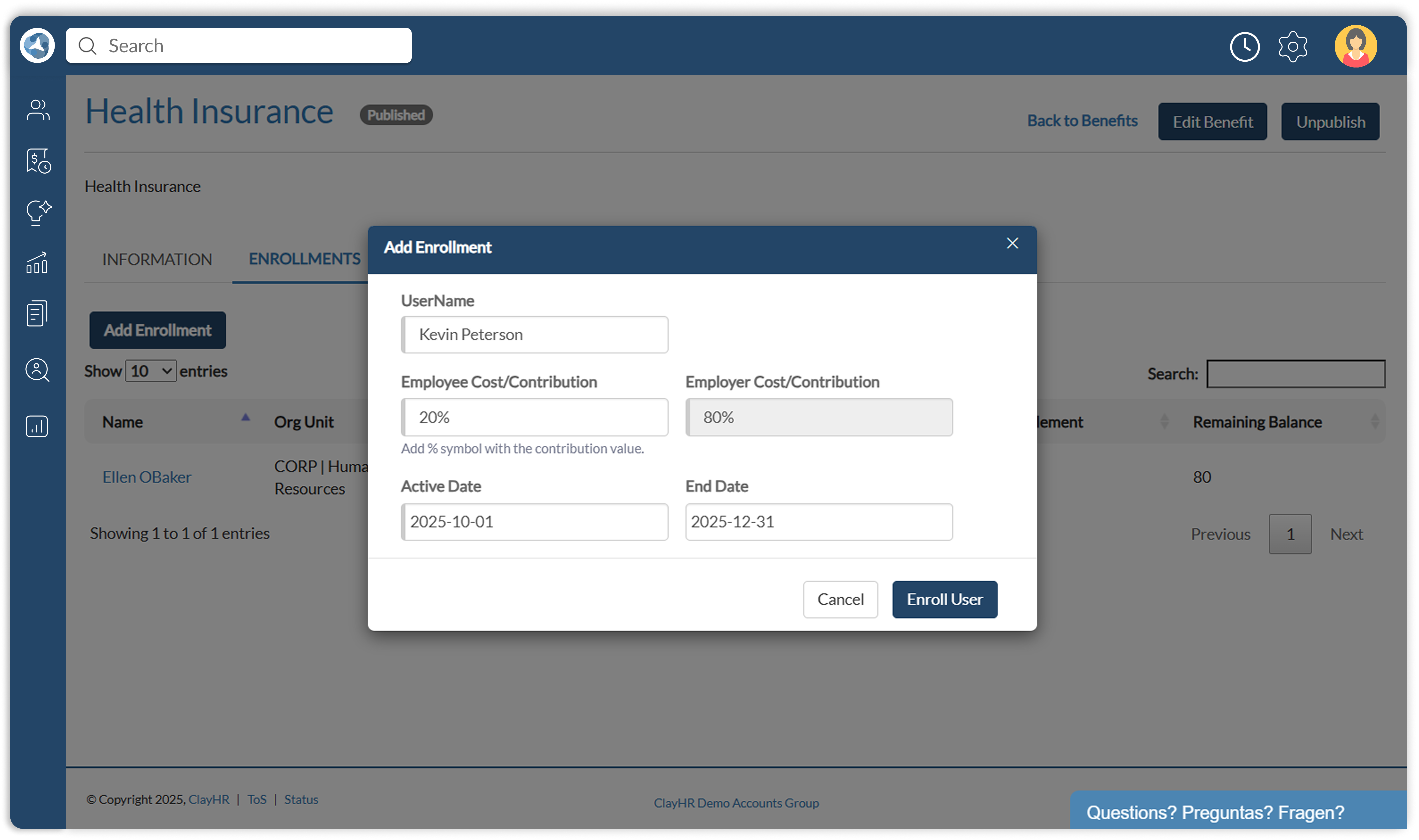 ClayHR screen configuring non-performance-based pay updates for inflation, cost of living, and market adjustments.
