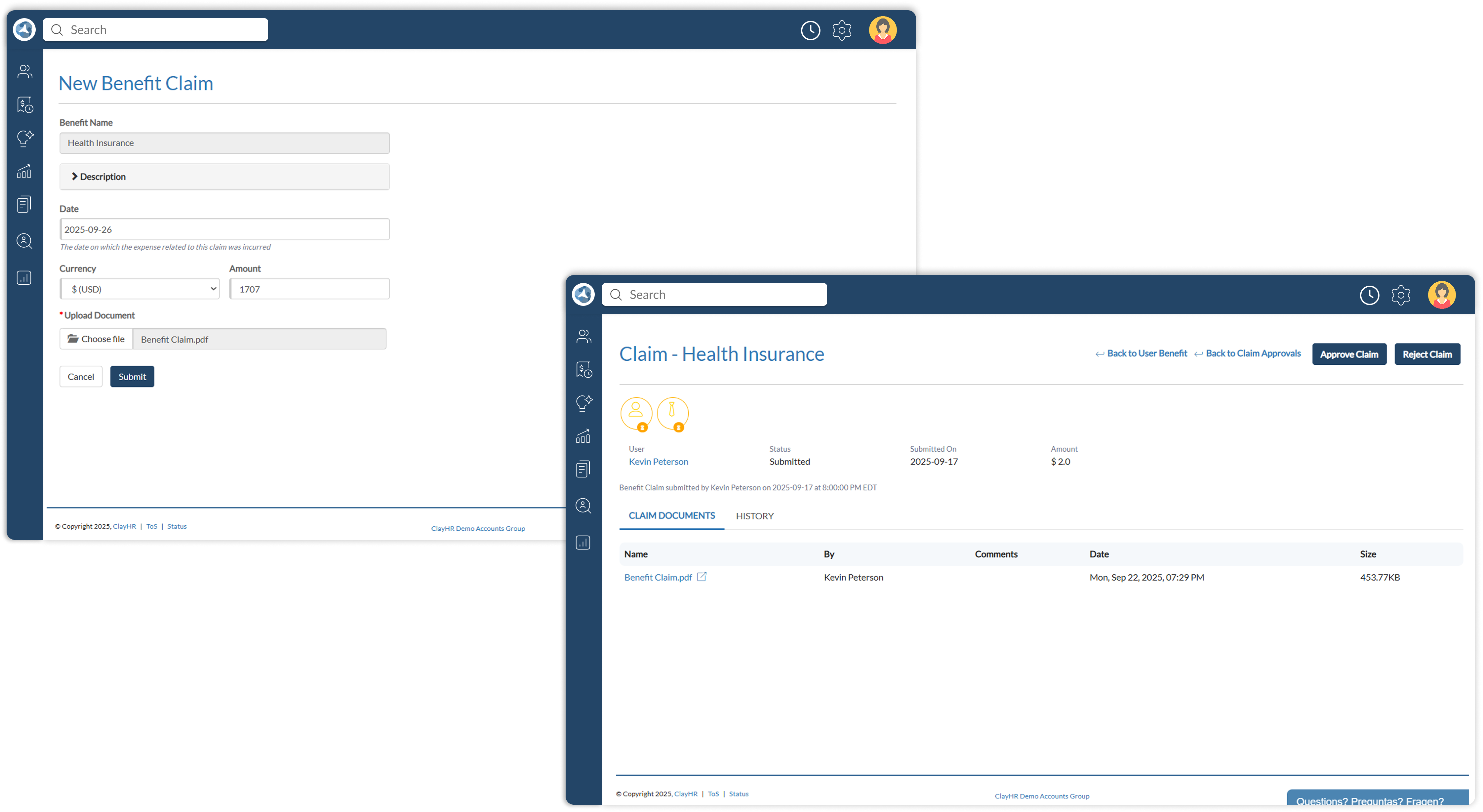Salary bands by location and role displayed within ClayHR's HR compensation management tool with transparency settings.