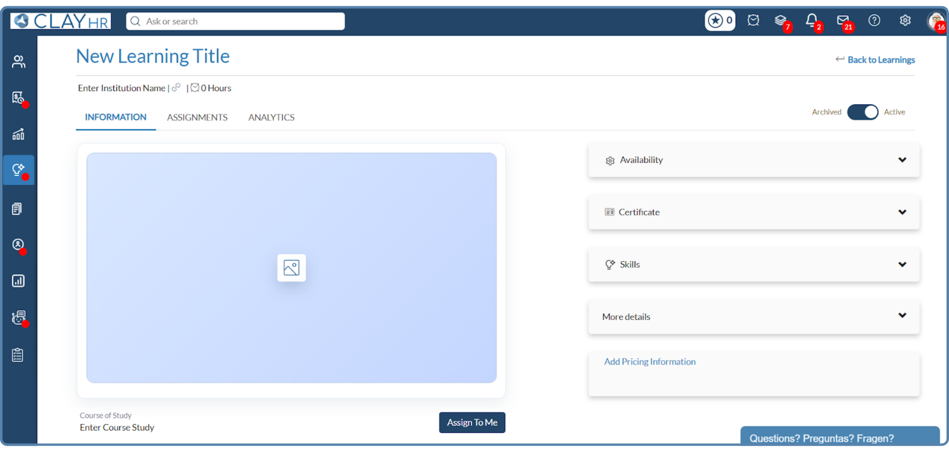 ClayHR employee training software ensures on-the-go learning via iOS and Android apps with diverse formats like video, PDFs, and VR simulations.