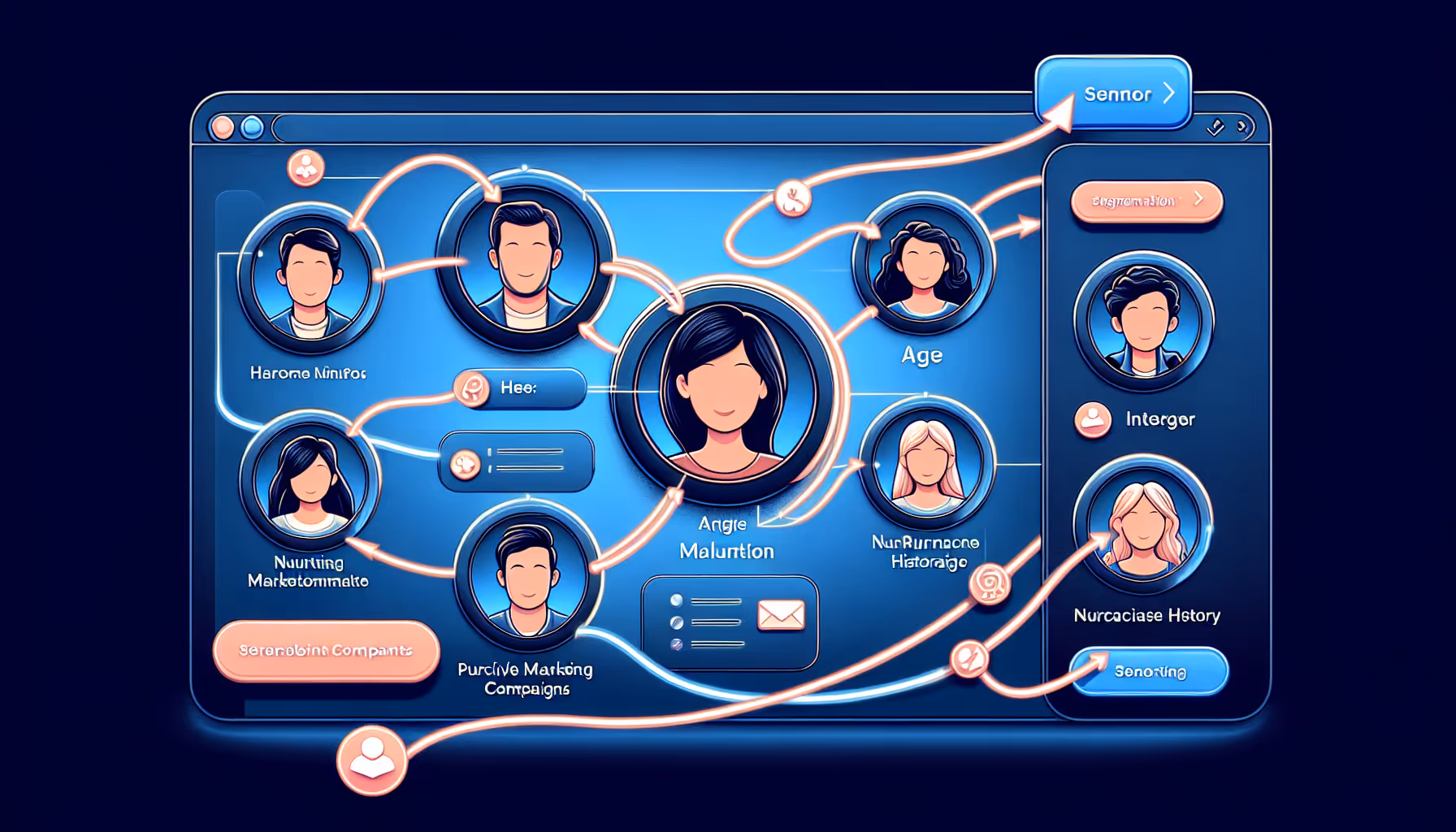 Illustration of segmenting contacts with properties
