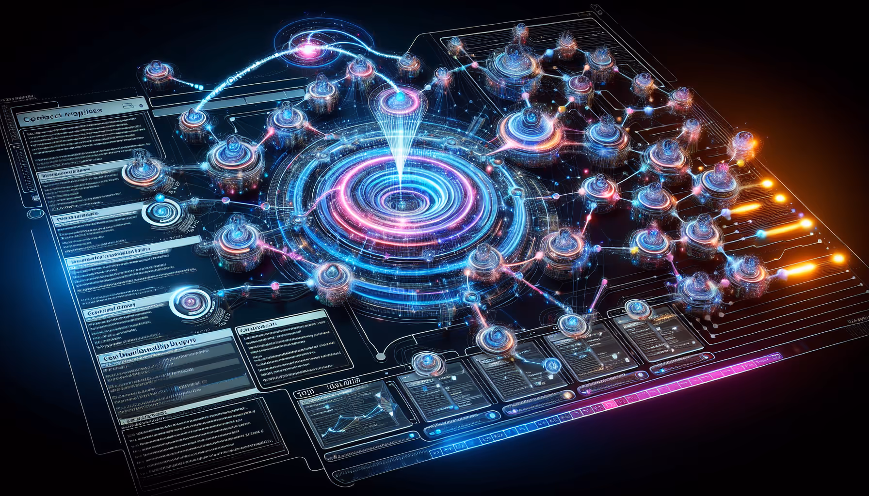 Illustration of a digital CRM system