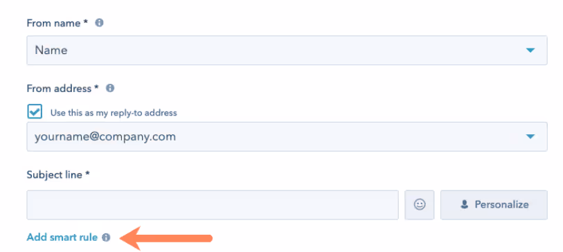 Click create and add smart subject line