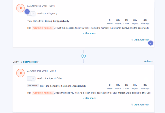 Execute sequences fo No Response Follow-Up Marked Up
