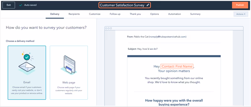 Create and conduct customer satisfaction surveys | sequences best practices