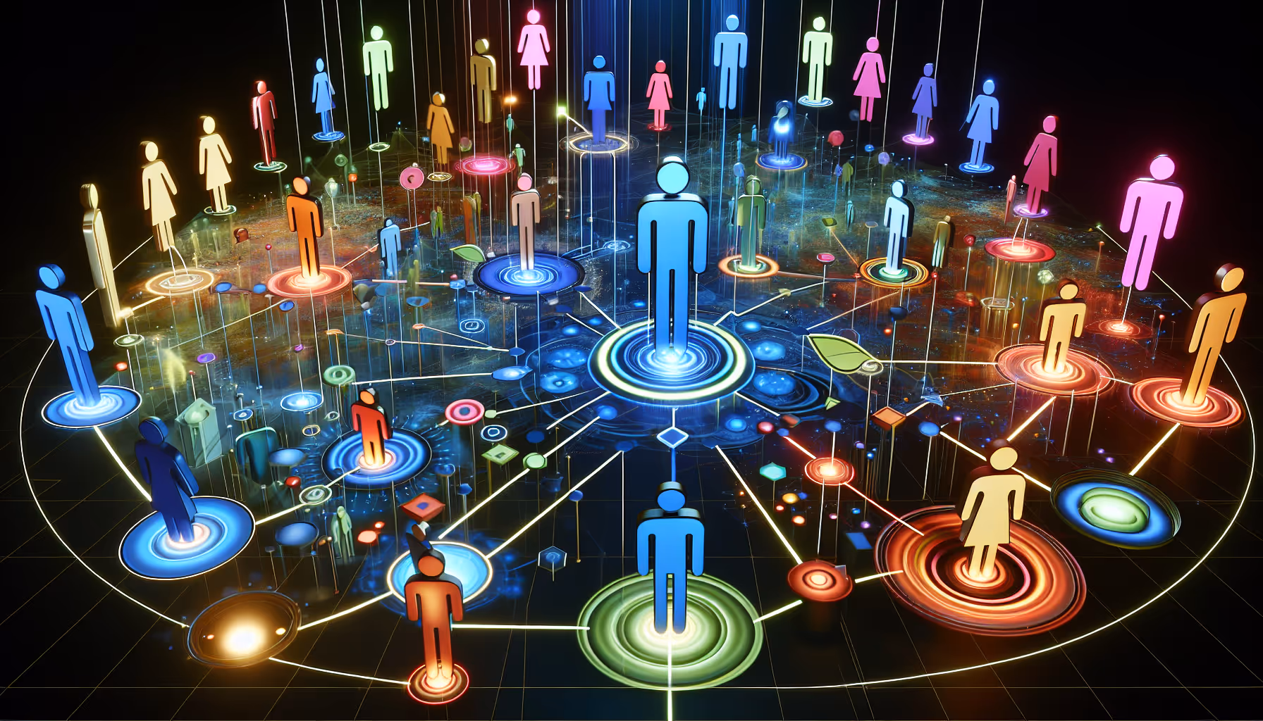 Visual representation of role-based access and task delegation