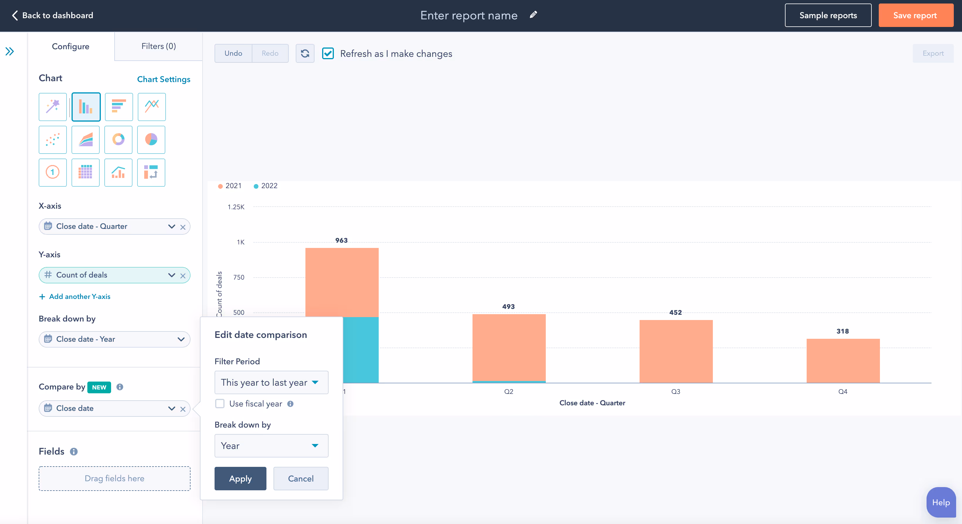 Custom Report Builder HubSpot