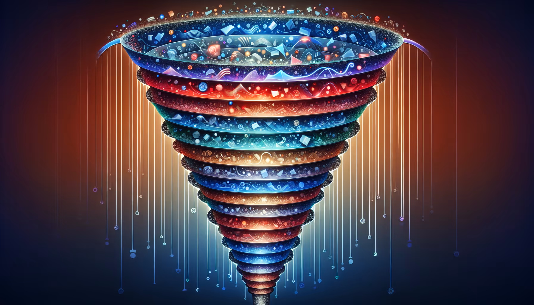 Visual representation of sales funnel