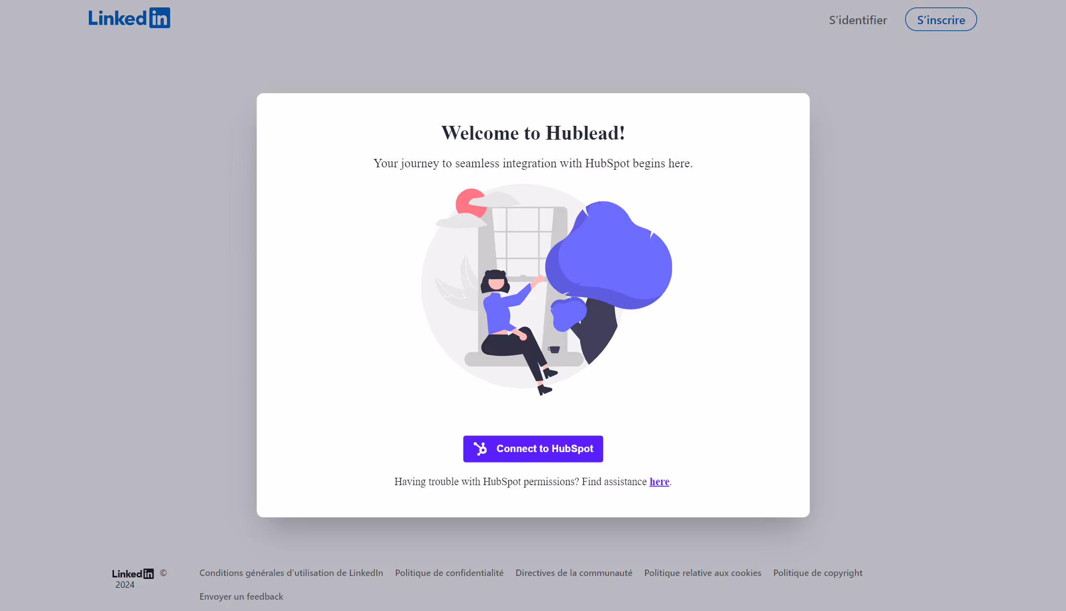Connect the chrome extension Hublead to your hubspot account to sync your linkedin data
