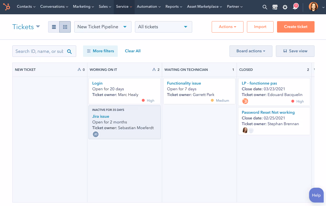 HubSpot ticketing system tool for Customer Relationships for customer service teams