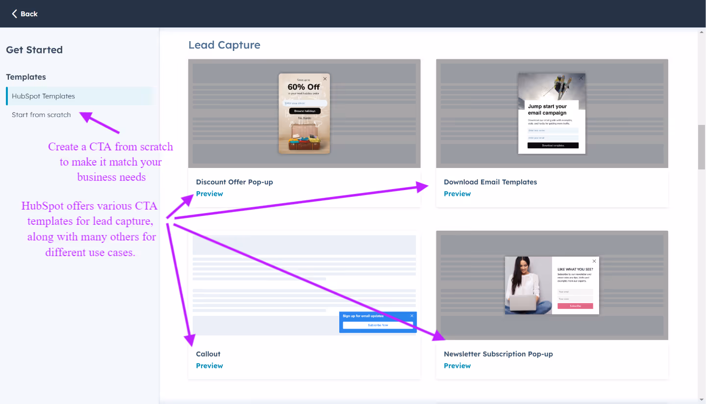 Generate more leads with HubSpot Calls-To-Action (CTAs) - CTAs templates for lead capture by Hublead