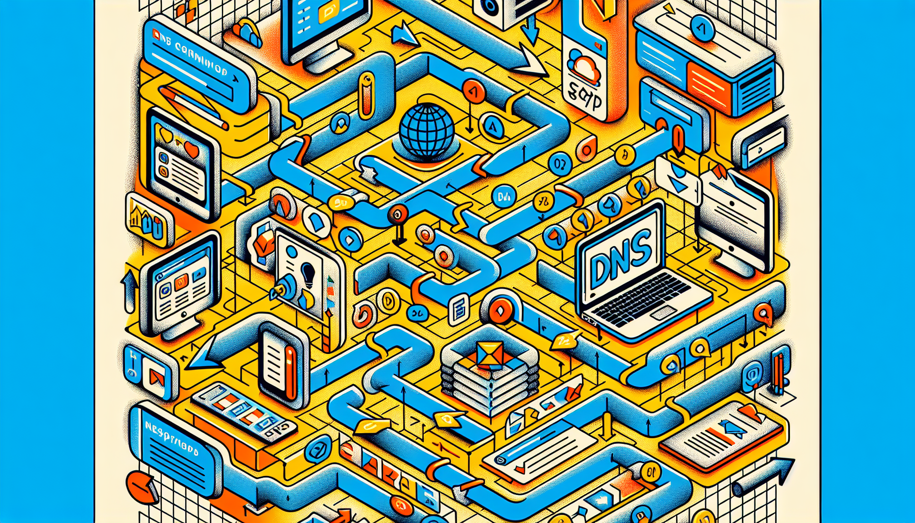 Illustration of common DNS providers and setup guides.