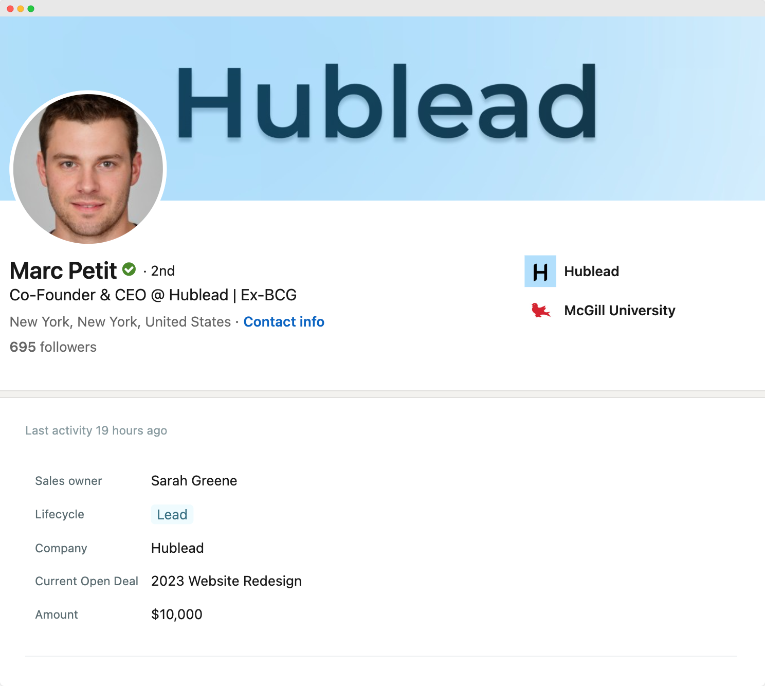 Hubspot fields in Linkedin integration