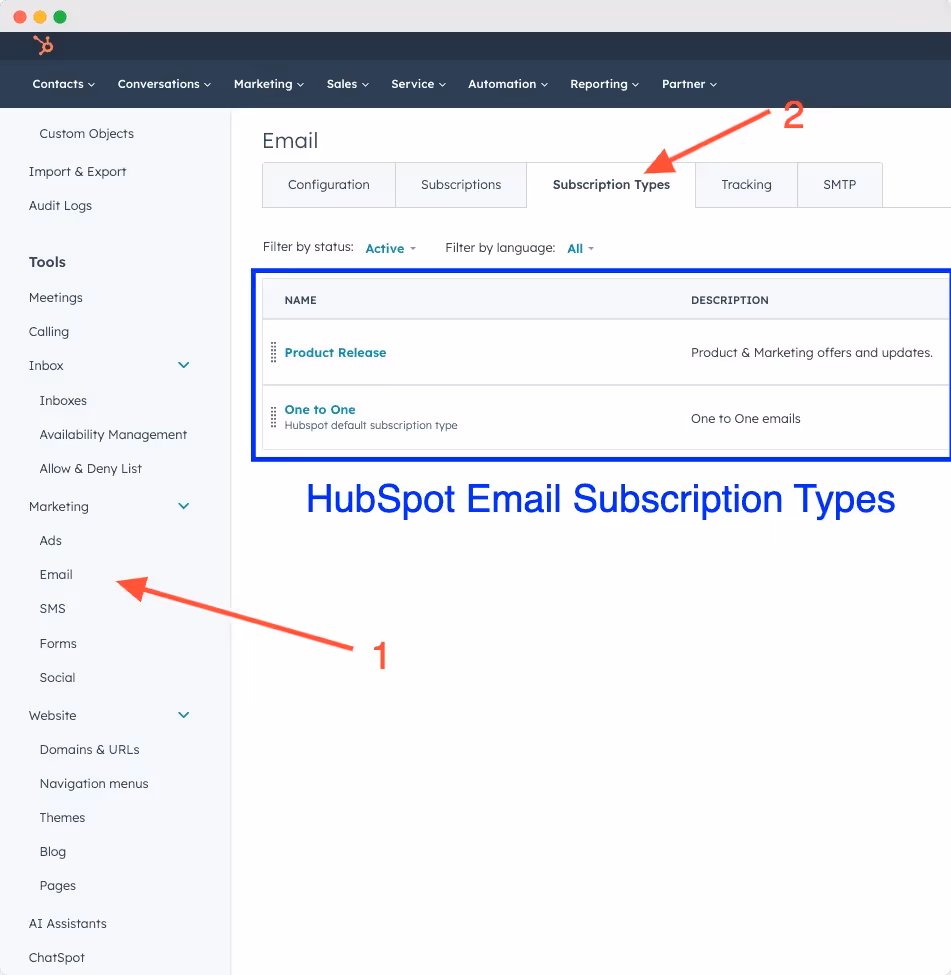 hubspot-email-subcription-types