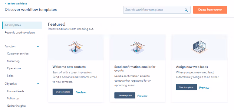 Hubspot Workflow Creation from Template