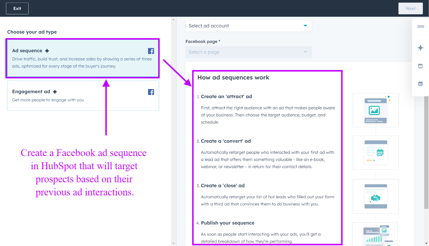 For audience targeting use Facebook Ad Sequence Features in HubSpot | Hublead 