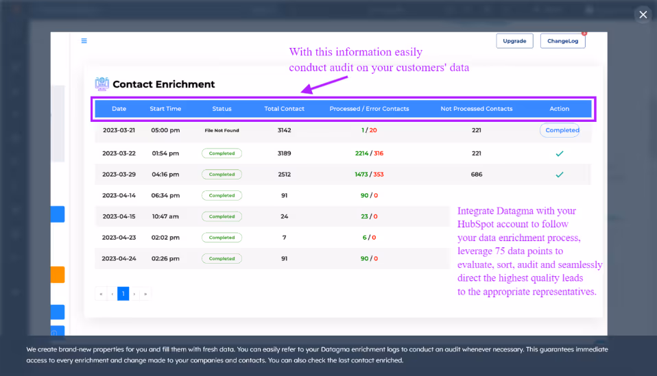 Datagma Contact Enrichment Tool for HubSpot CRM with custom properties to enrich even more your CRM