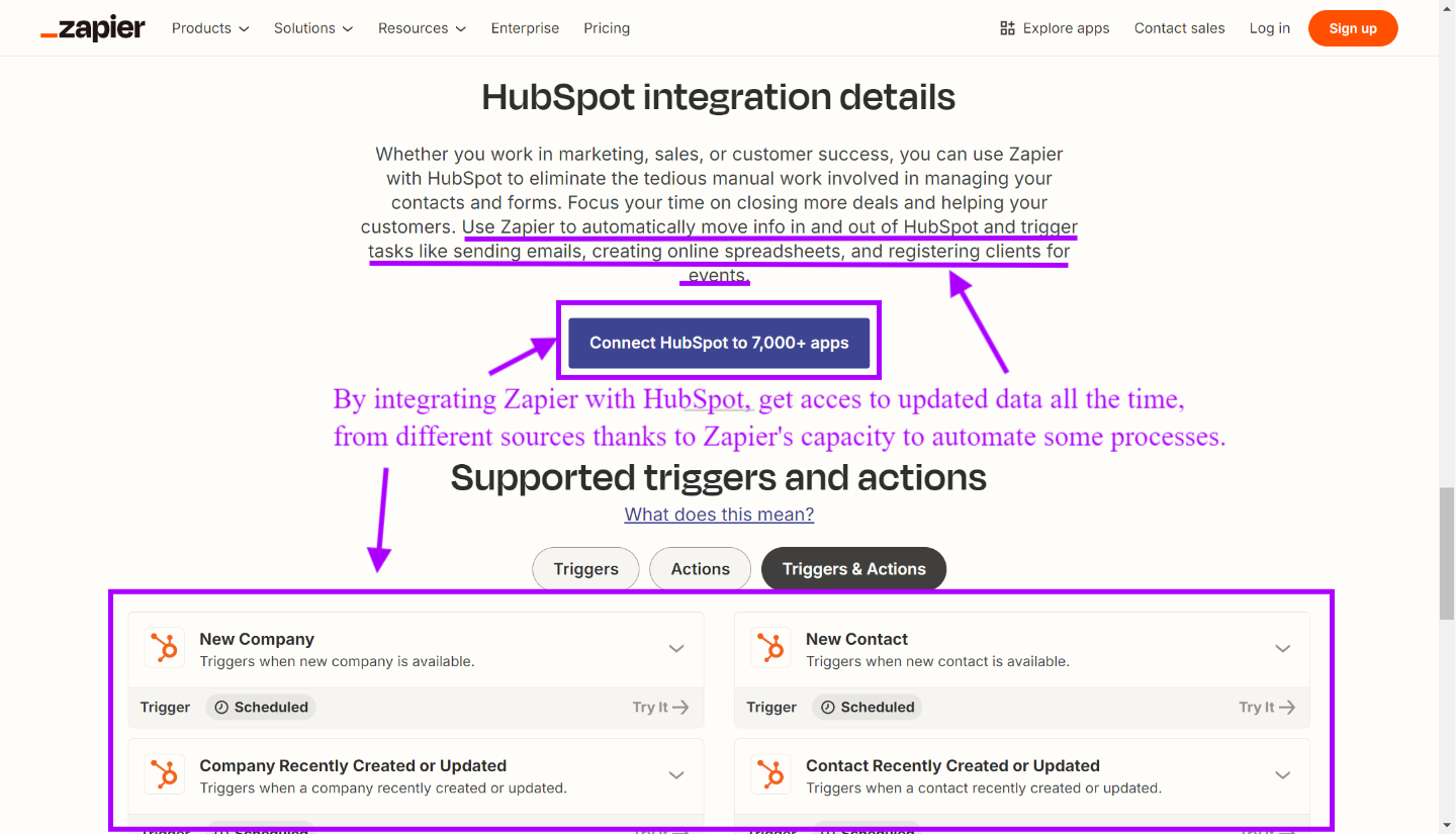 Use Zapier to transfer your data from different sources in HubSpot for better data management 