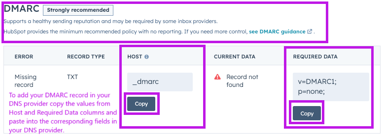 HubSpot DMARC record setup instructions to optimize your email security 