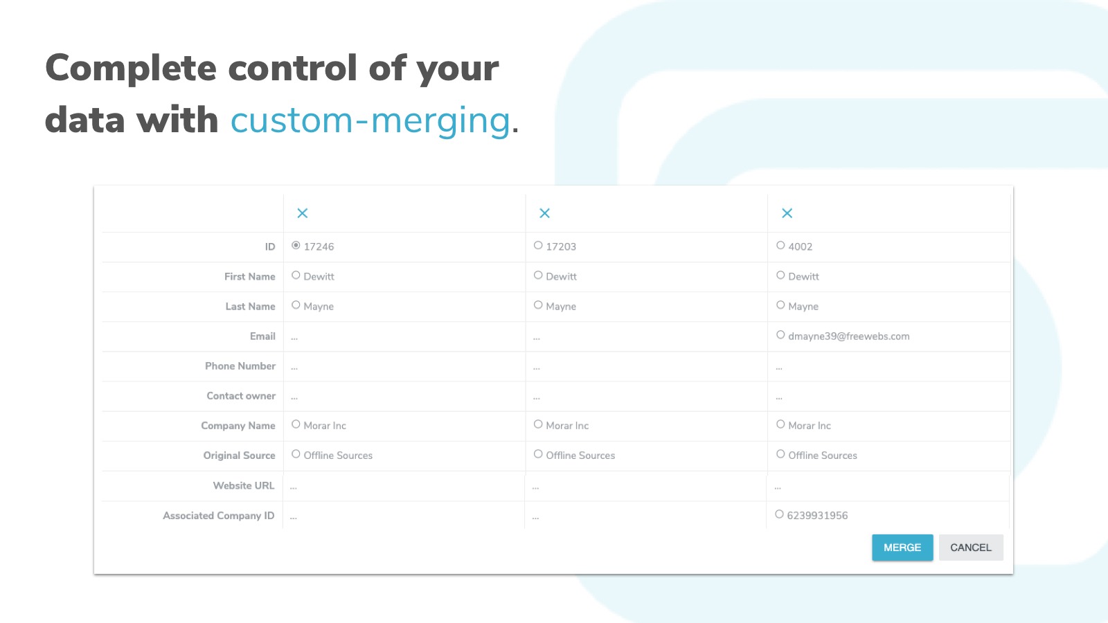 Complete control of your data with custom merging - Dedupelu integration in HubSpot