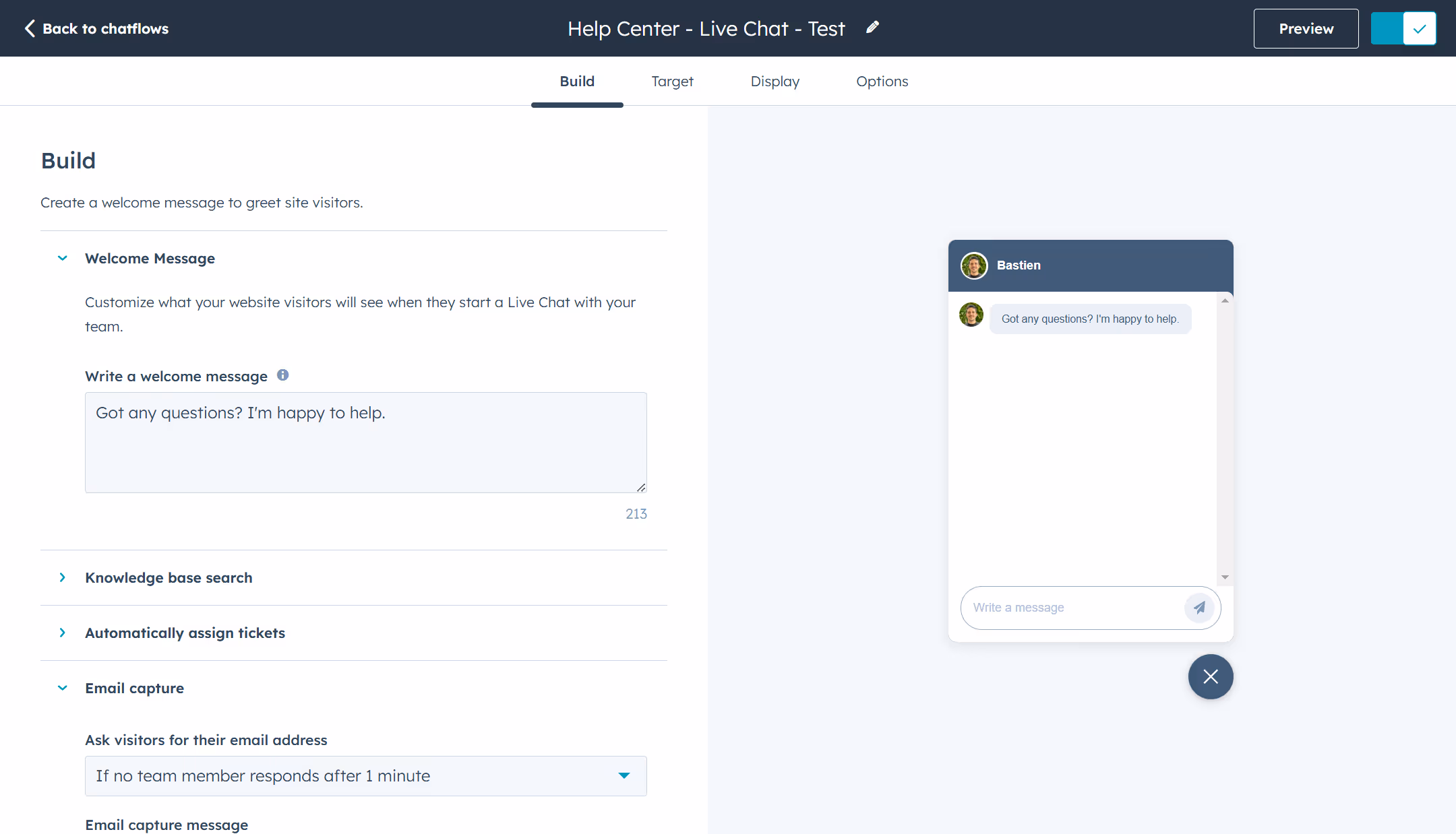Live Chat in HubSpot to engage with lead - hubspot for lead generation