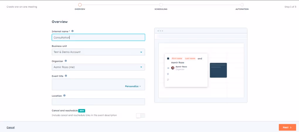Scheduling Meeting Page Builder HubSpot