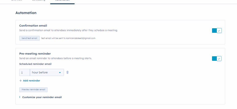 Meeting Reminder HubSpot