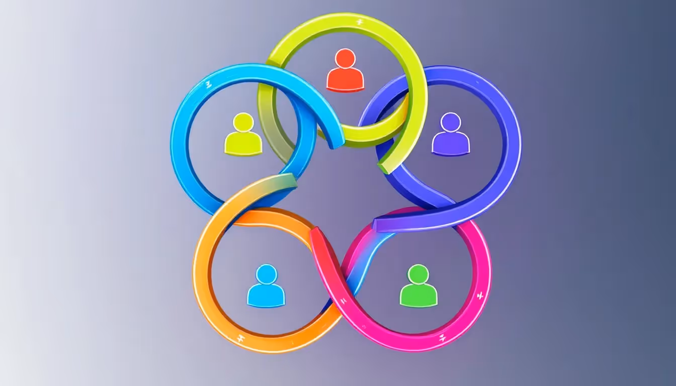 An illustration representing the concept of round robin lead assignment in HubSpot.