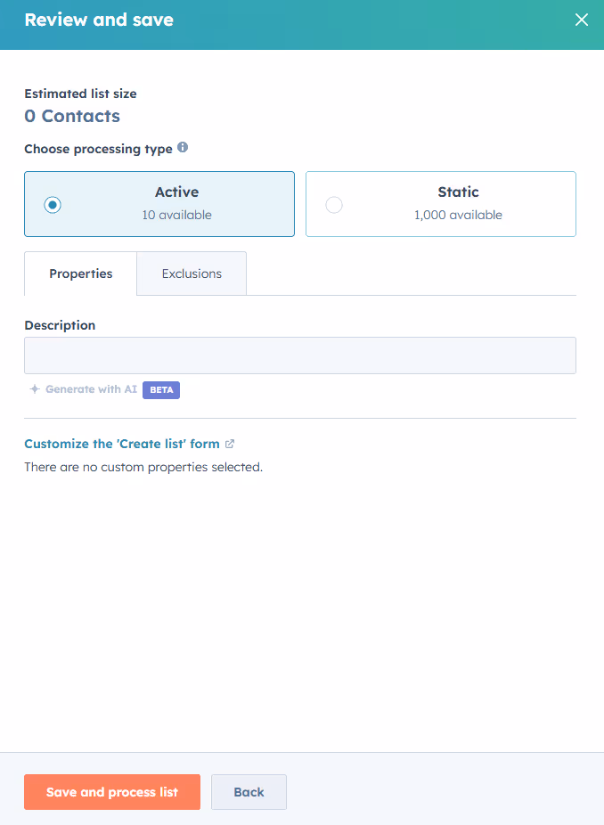 Select active or static list