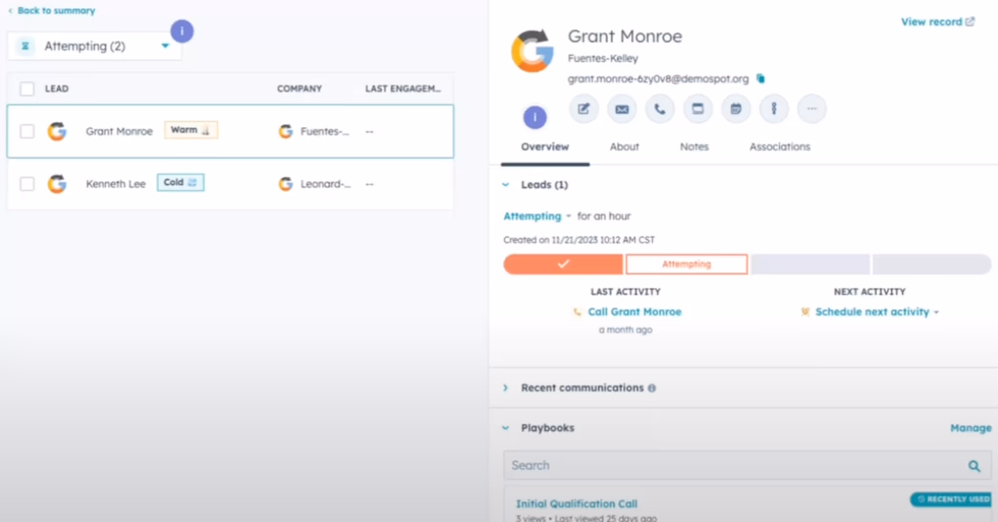 HubSpot prospect tool view