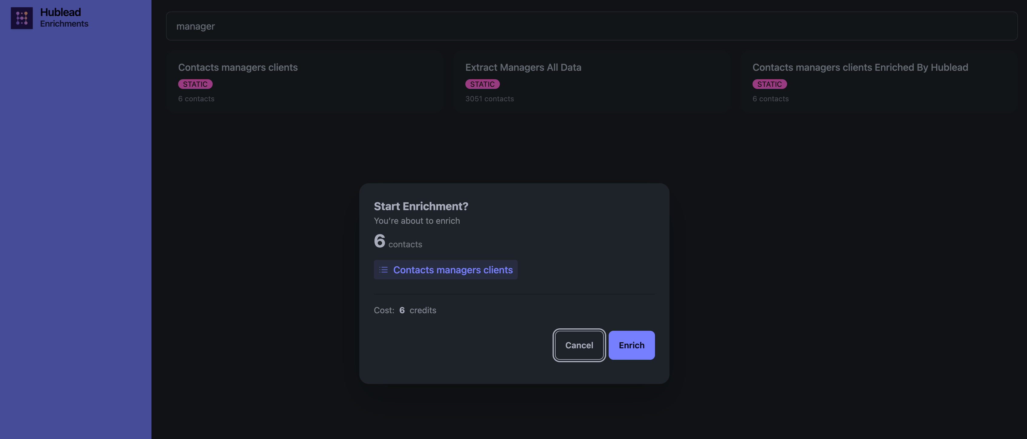 hubspot enrichment by Hublead