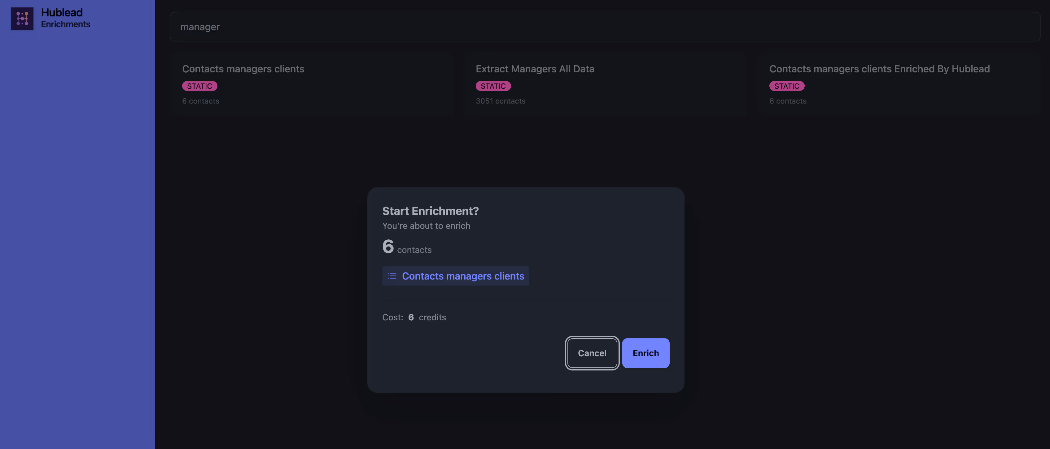 hubspot enrichment by Hublead
