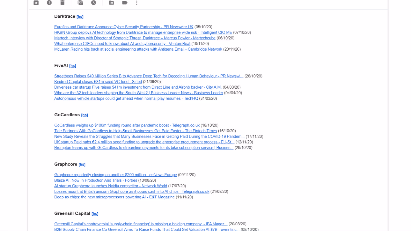 Receive AI-filtered news briefings about the selected companies