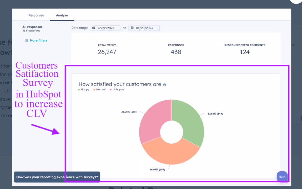 Create and conduct customer satisfaction surveys in HubSpot to increase the customer lifetime value