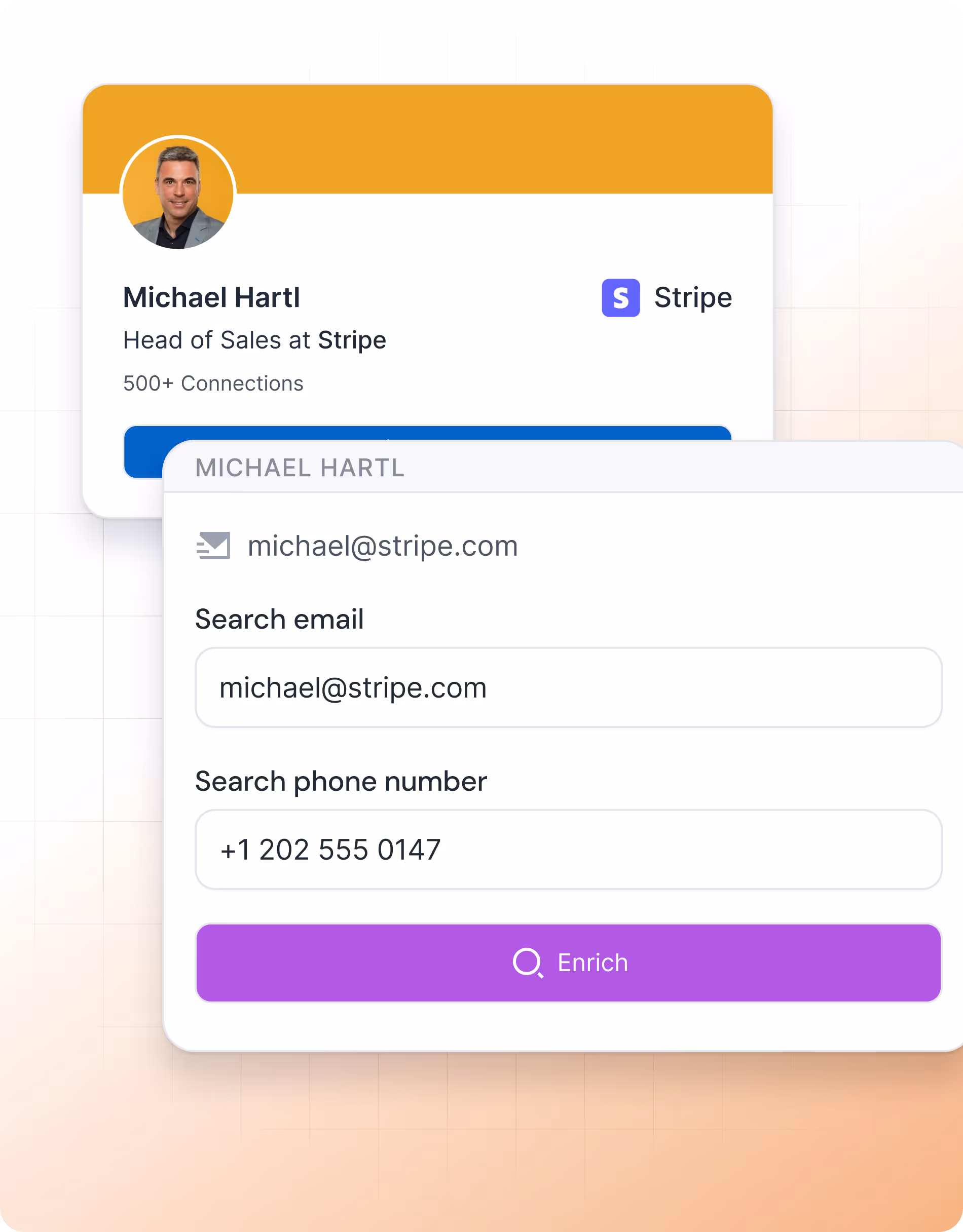 enrich linkedin contact for hubspot users