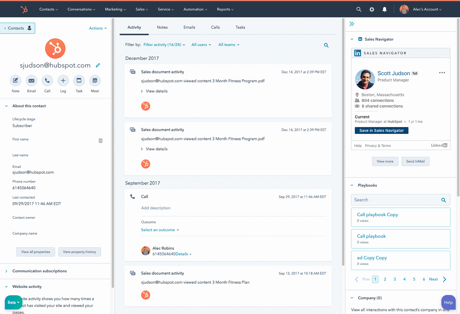 Send InMail directly from HubSpot with linkedin sales navigator integration for accurate linkedin insights