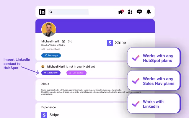 Import LinkedIn contacts to HubSpot CRM