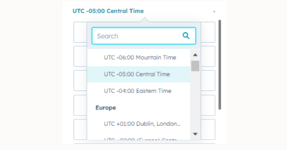 Time zone detection for meetings in HubSpot