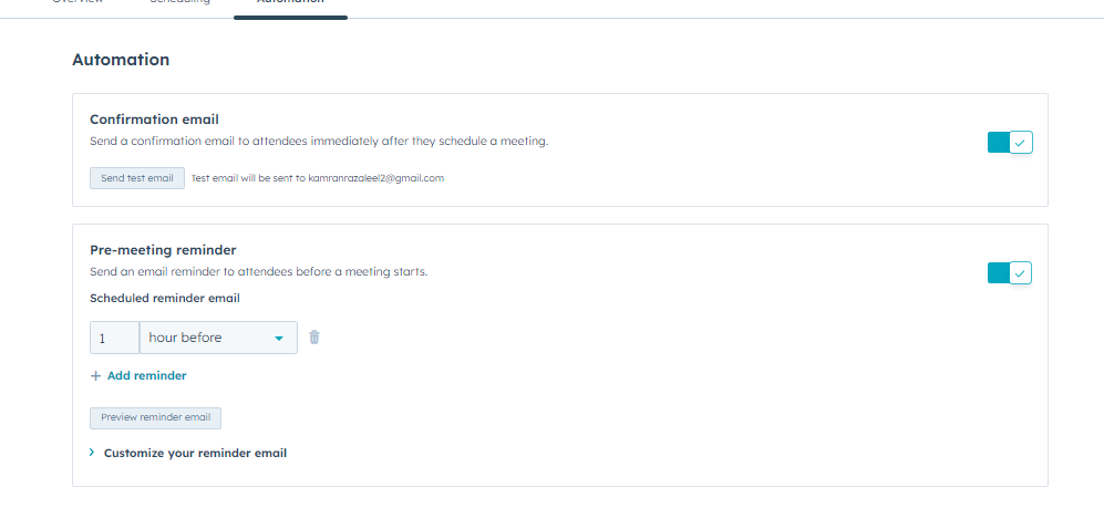 Meeting Reminder HubSpot 