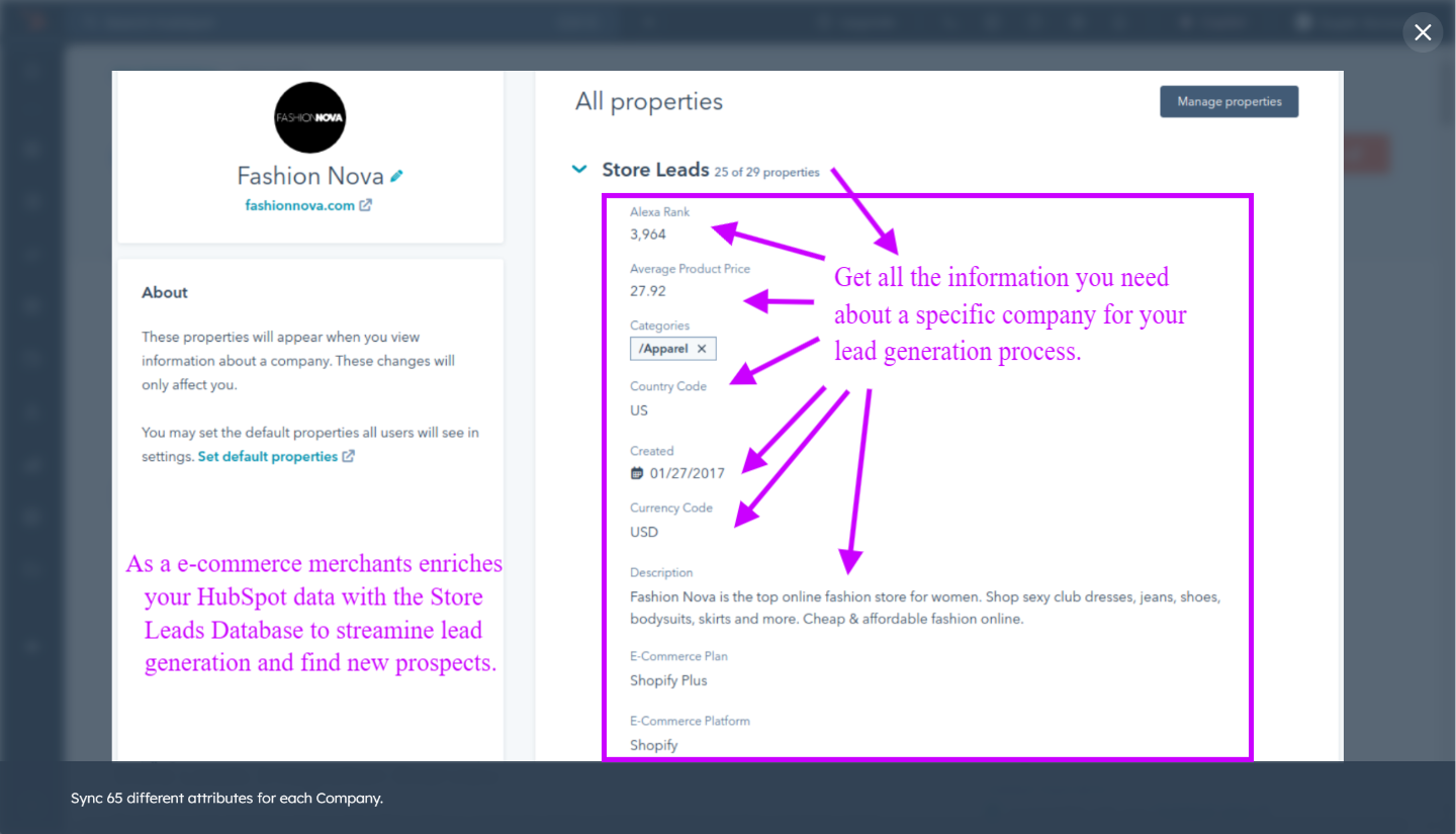Hublead | Use Store Leads within HubSpot for your data enrichment efforts as e-commerce merchants