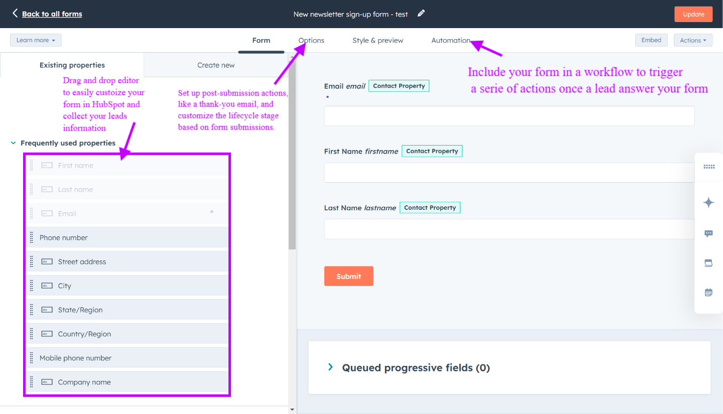 So baust du Formulare in HubSpot