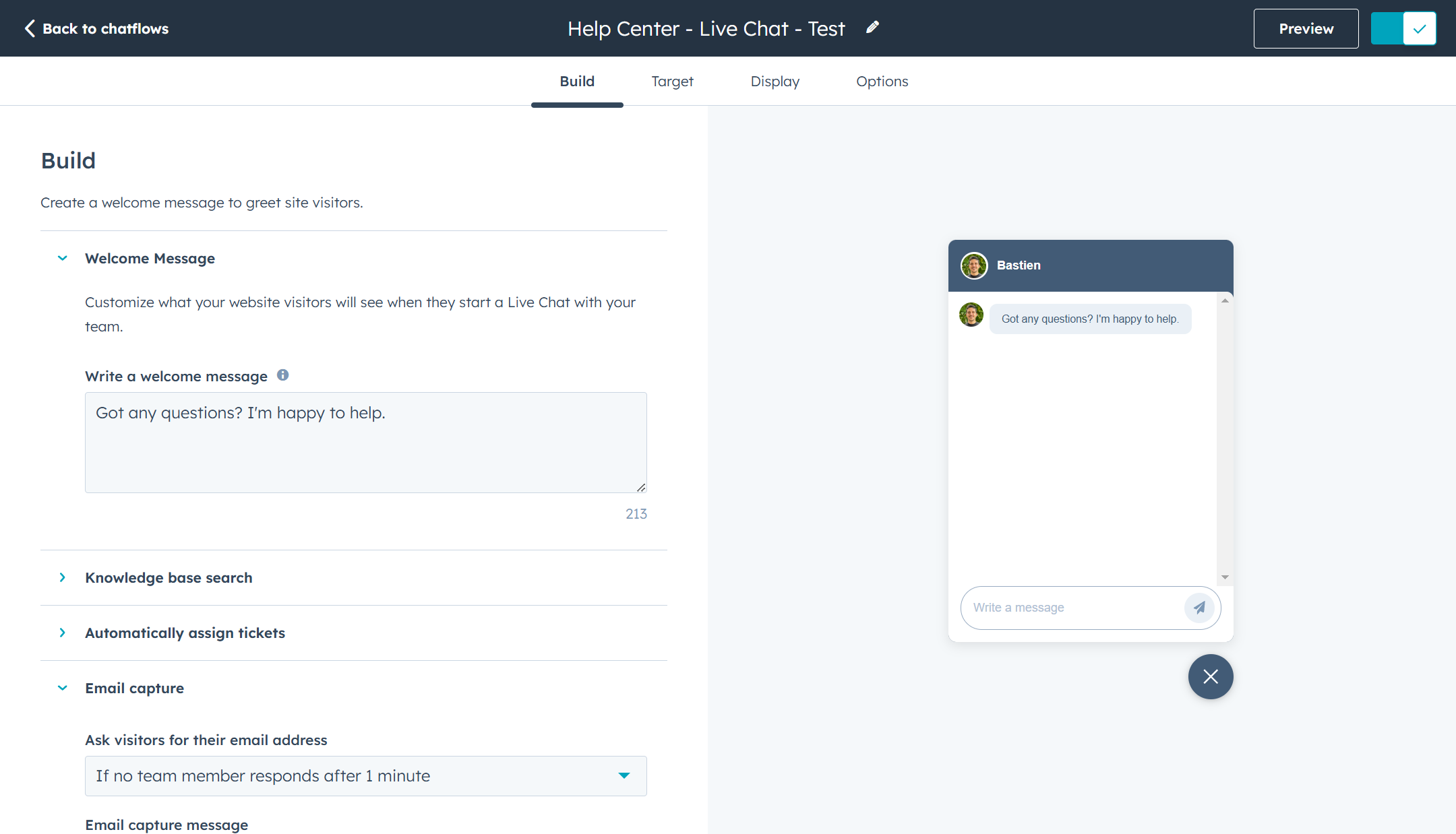 Live Chat in HubSpot, um Leads anzusprechen - hubspot für lead-generierung