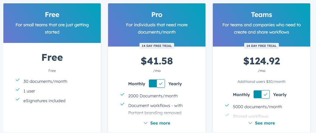 Precios de Create Google Docs/PDF + eSign
